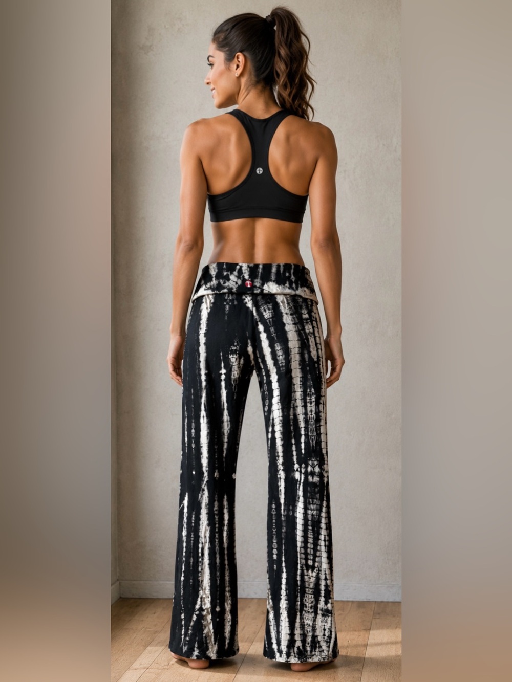 T.Party Tie-Dye Wide Leg Lounge Pants - Black/White - Picture 3 of 13